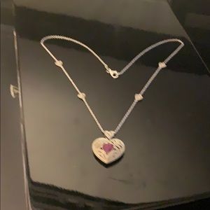 925 ( 1 carrot ruby diamond necklace ) 18 inches